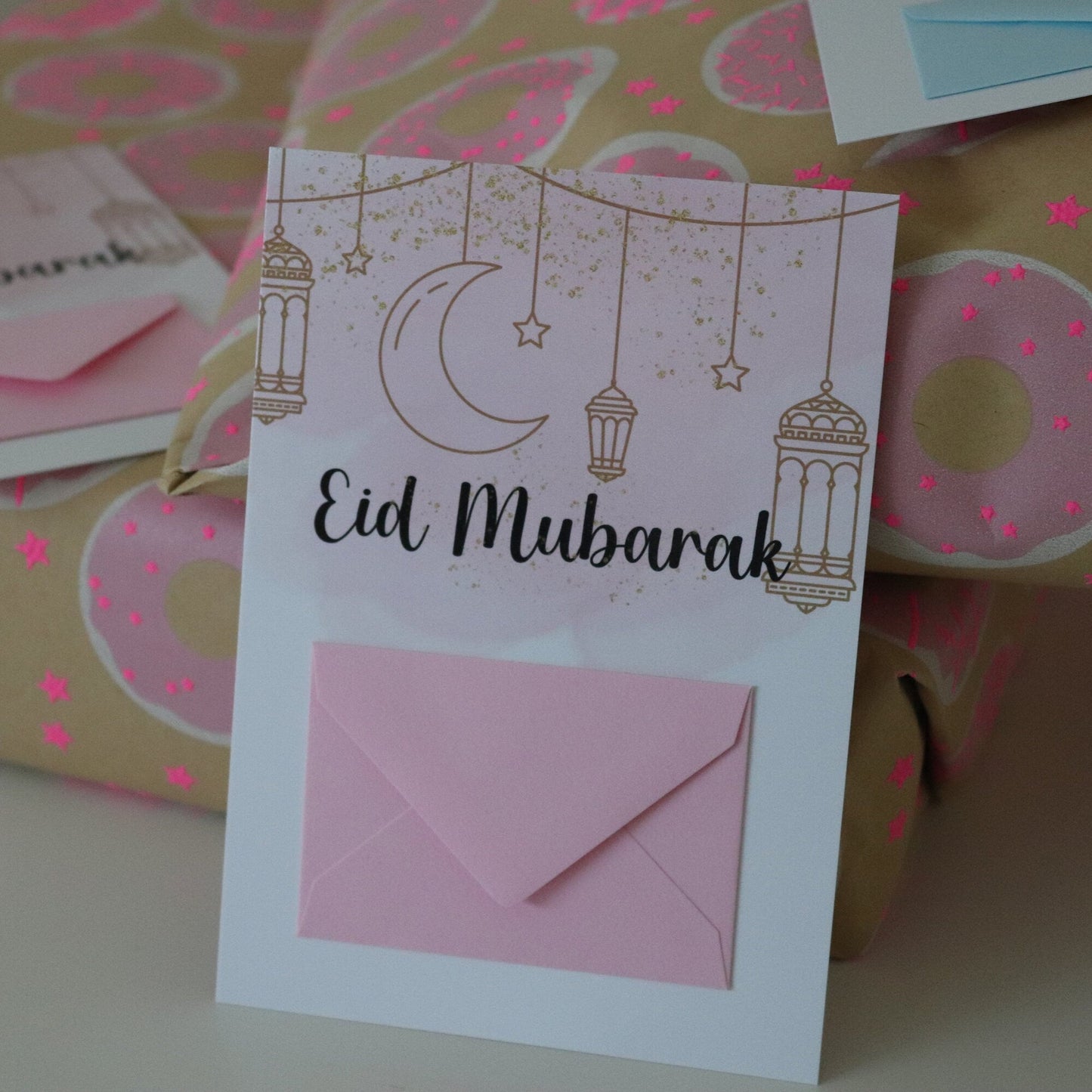 Bayraminiz Mübarek, Eid Mubarak Karten mit kleinem Umschlag, Geldgeschenkkarte