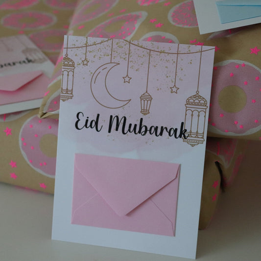 Bayraminiz Mübarek, Eid Mubarak Karten mit kleinem Umschlag, Geldgeschenkkarte