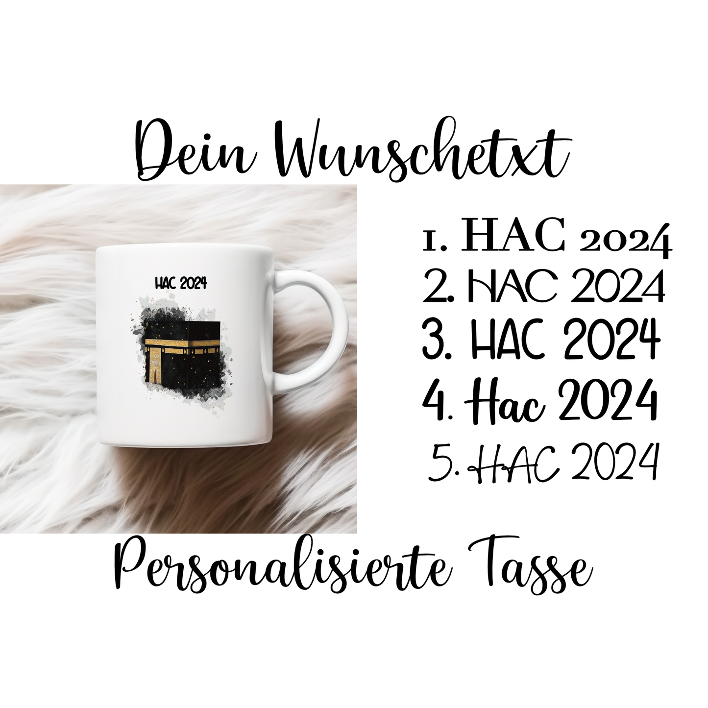 Personalisierte Tasse - Hadj/Umrah mit Name