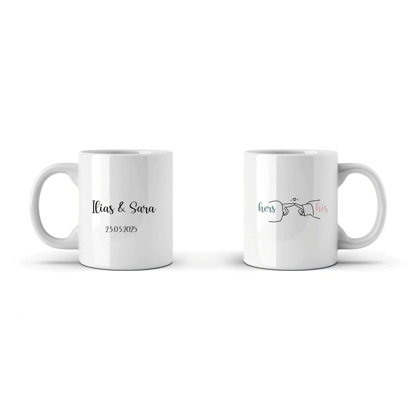 Personalisierte Tasse- his|hers mit Namen und Datum 🤍