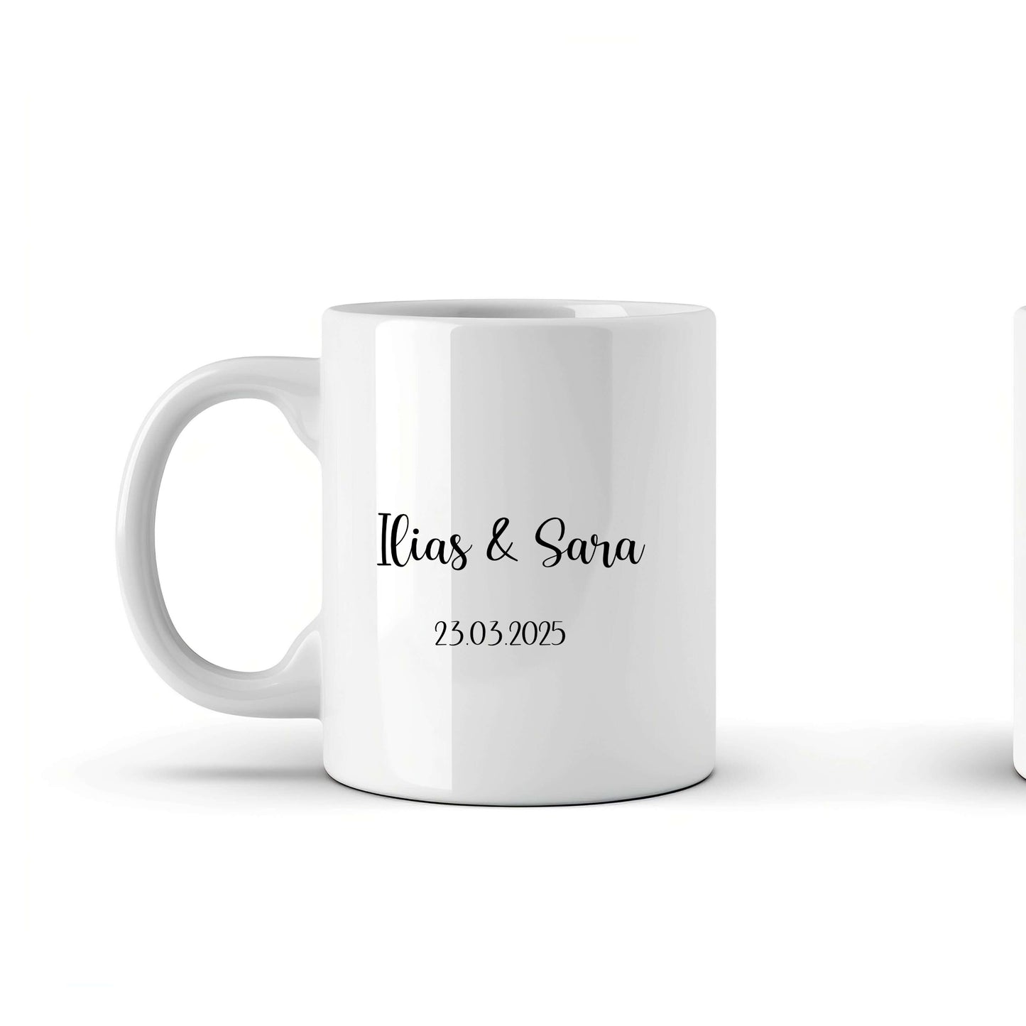 Personalisierte Tasse- his|hers mit Namen und Datum 🤍