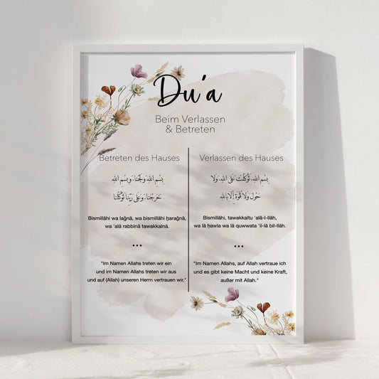 Du‘a beim betreten|verlassen des Hauses Floral Design- Download