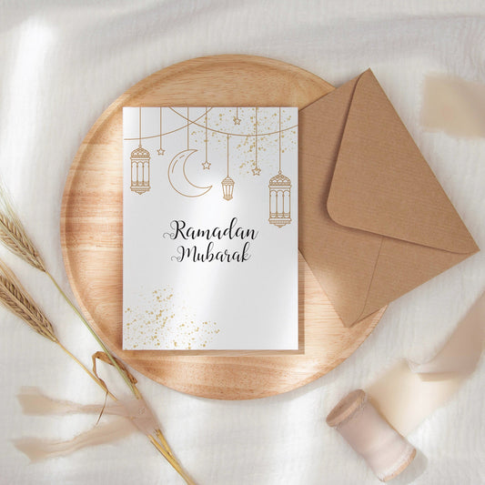 Ramadan Eid Karte mit goldenem Motiv